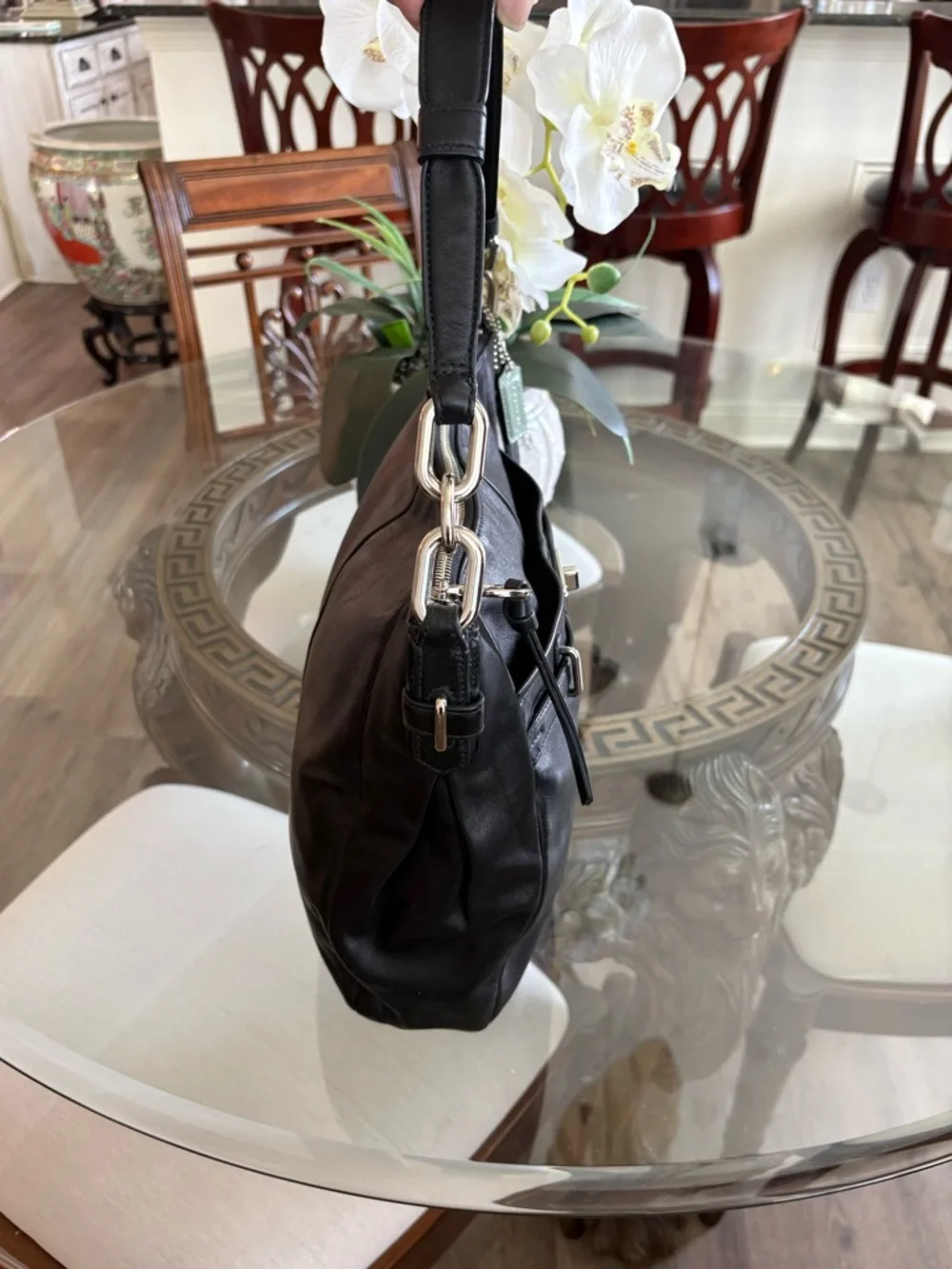 🖤🖤COACH CHELSEA ASHLYNN BLACK GLOVE LEATHER SHOULDER/HOBO BAG!🖤🖤